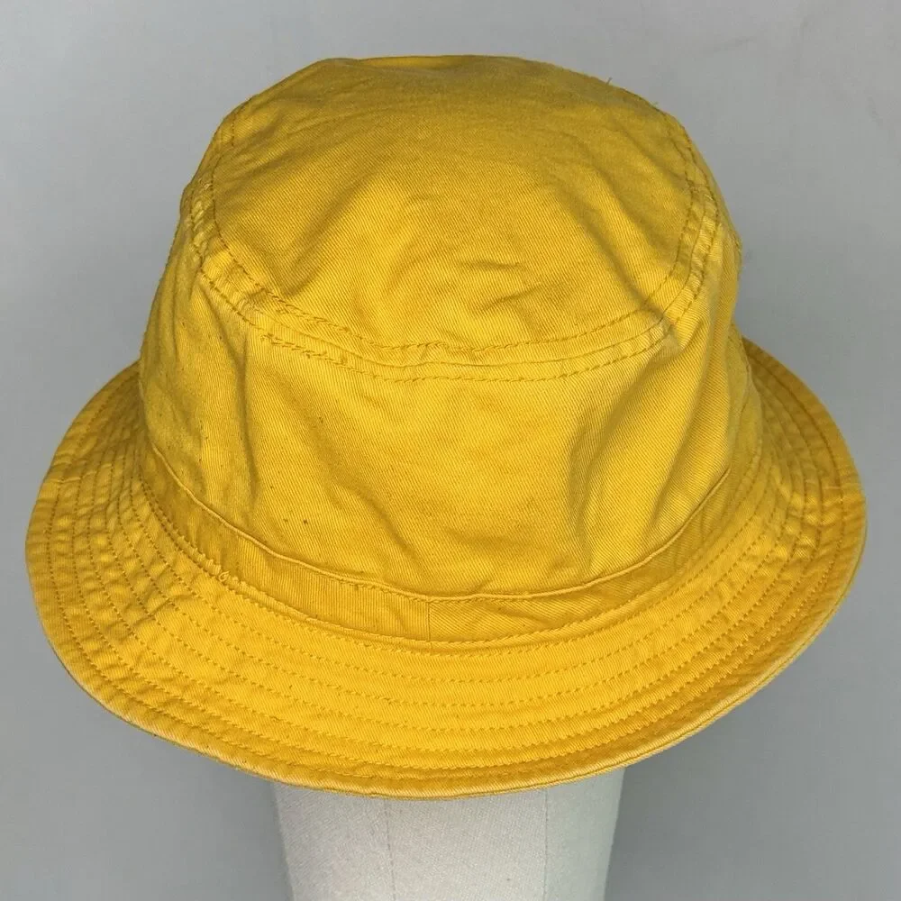 ADIDAS Bucket Hat Unisex Sz O/S Mustard Yellow Black Logo Summer Beach - READ